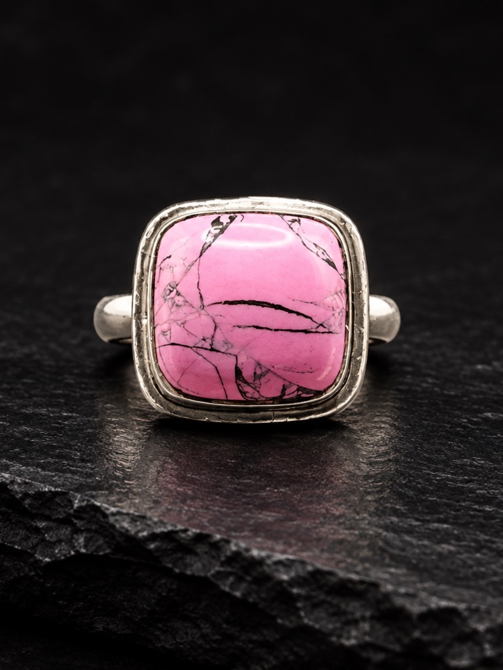 Size 9.5 Pink Cotton Candy 925 Sterling Silver Ring